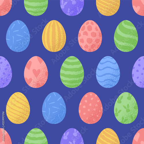 Happy easter seamless pattern. Minimal flat Easter seamless pattern with eggs beautiful background. Suitable for Easter cards, banner, textiles, wallpapers. Vector illustration bg