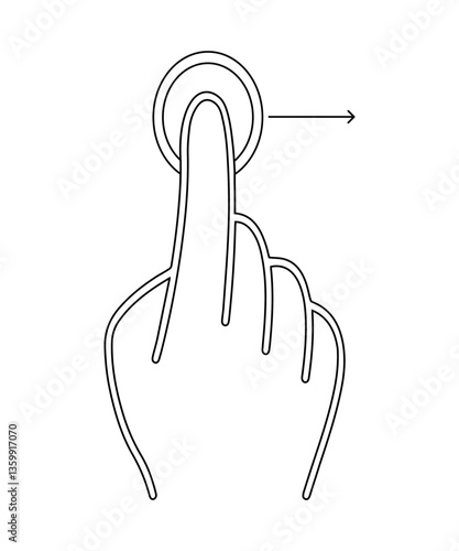Drag and drop icon with thin outline