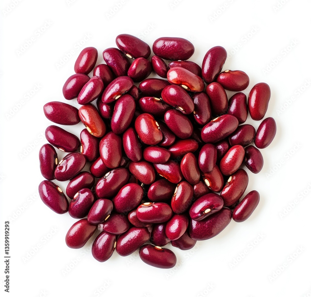 Red beans on a white background Red beans on a white background