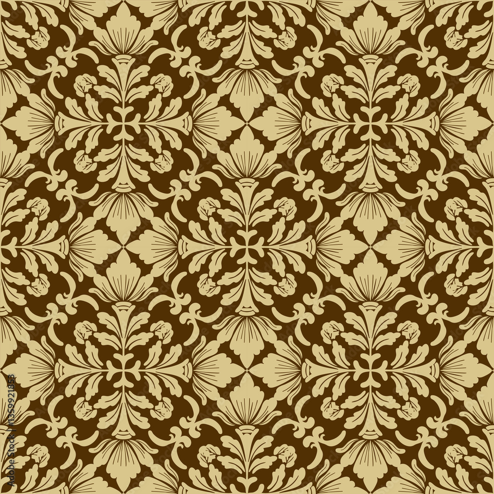 Elegant Gold Damask Seamless Pattern for Sophisticated Decorative Design . Vector illustration Elegant Gold Damask Seamless Pattern for Sophisticated Decorative Design . Vector illustration