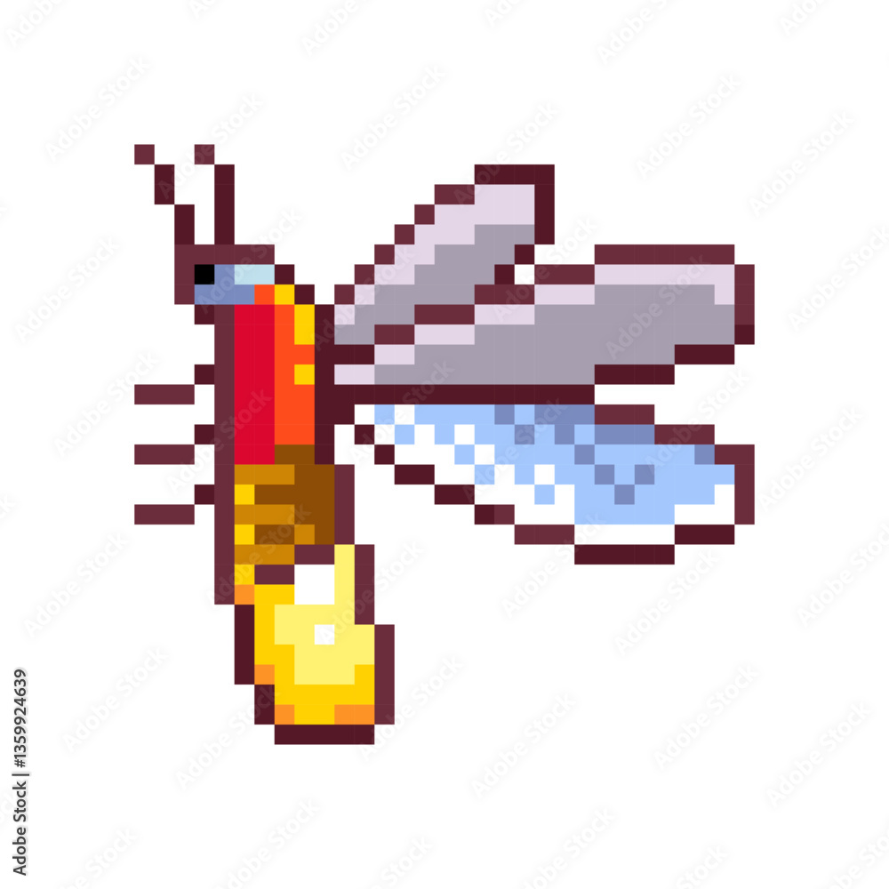 Obraz premium Pixel art illustration Firefly. Pixelated Firefly. Glowing Firefly pixelated for the pixel art game and icon for website and video game. Pixel game asset. 