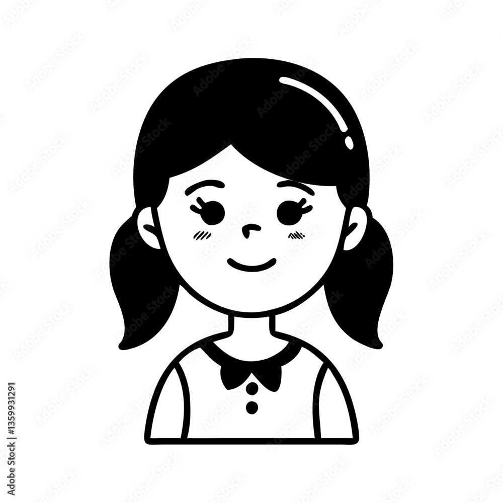 Girl with attitude hand drawn illustration Girl with attitude hand drawn illustration