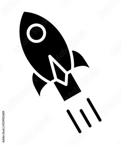 Rocket icon filled with black
