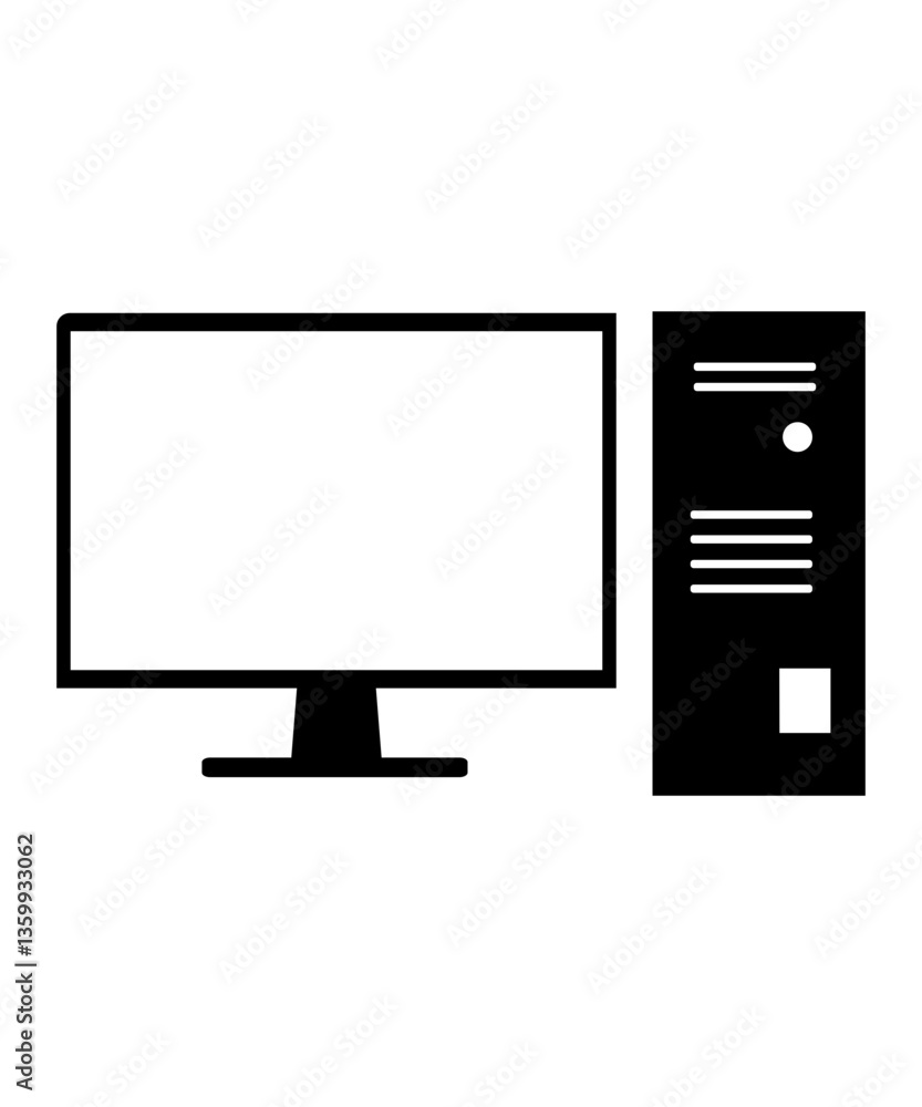 computer monitor icon filled with black computer monitor icon filled with black
