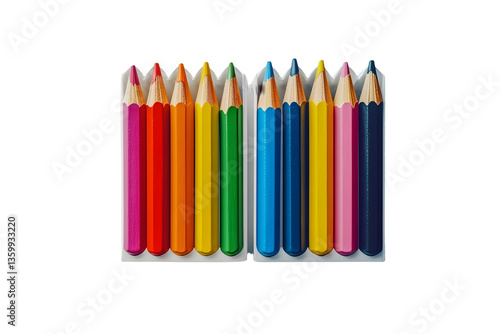 Colored pencils mockup - blank white 3D rendering