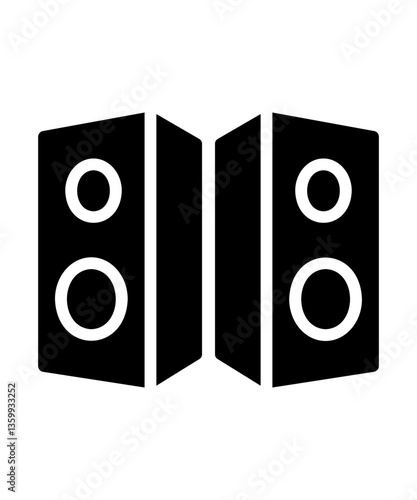 audio speakers icon filled with black