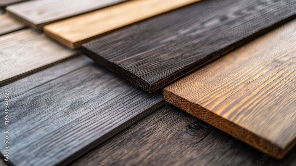 Weathered reclaimed wood planks in various shades create rustic texture Weathered reclaimed wood planks in various shades create rustic texture
