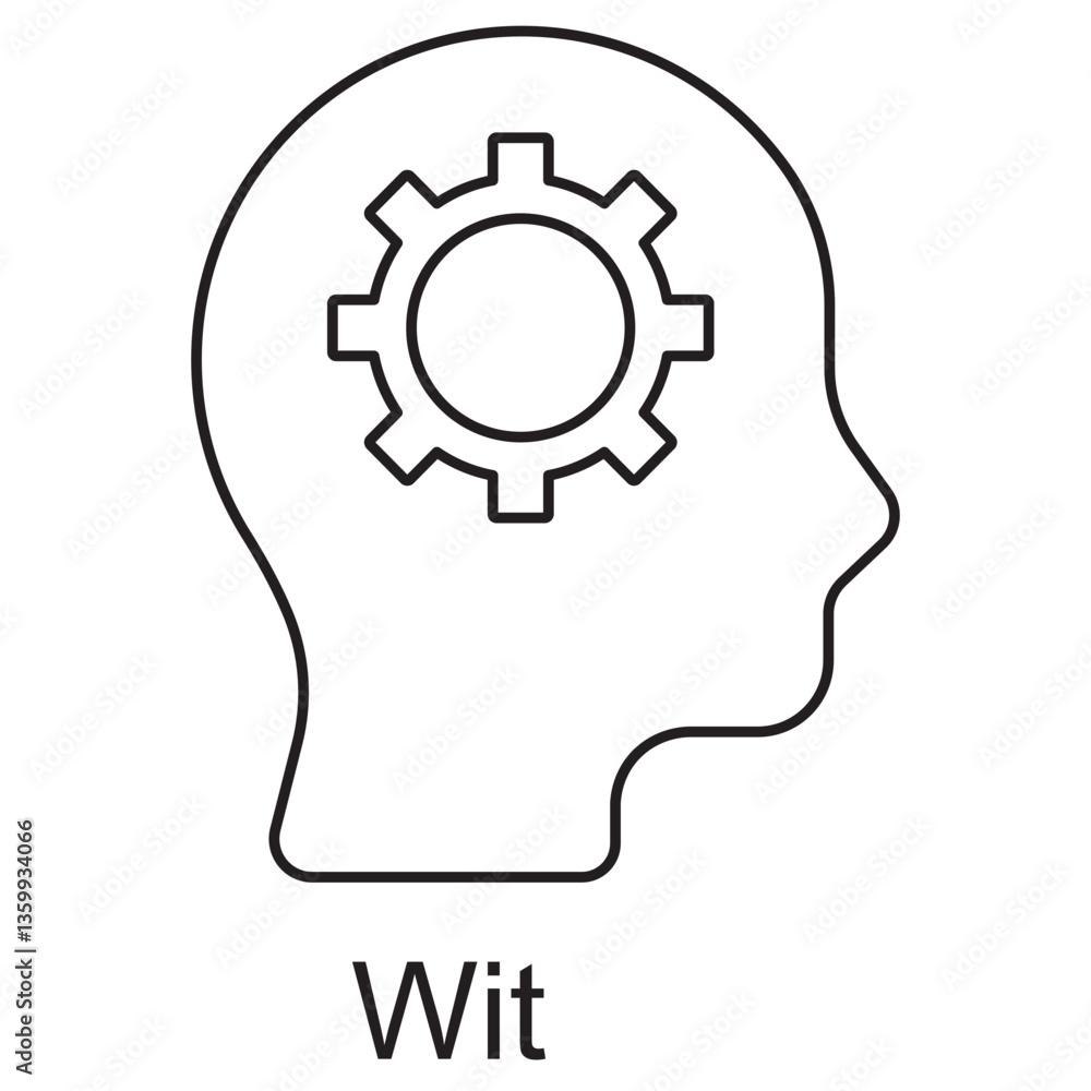 Wit Icon, The Power of Wit Sharp Minds and Quick Comebacks, Wit and Wisdom The Art of Clever Thinking, vector Wit Icon, The Power of Wit Sharp Minds and Quick Comebacks, Wit and Wisdom The Art of Clever Thinking, vector