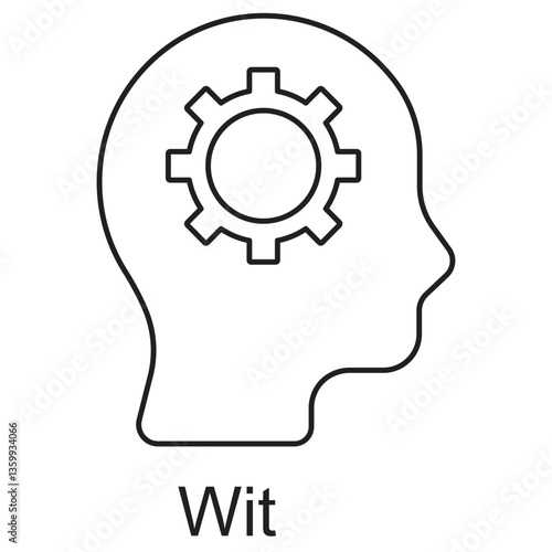 Wit Icon, The Power of Wit Sharp Minds and Quick Comebacks, Wit and Wisdom The Art of Clever Thinking, vector