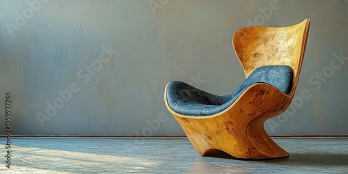 Modern chair design embraces sustainable trends. This wood chair design creates a modern interior. Chair design trends favor sustainable practices.