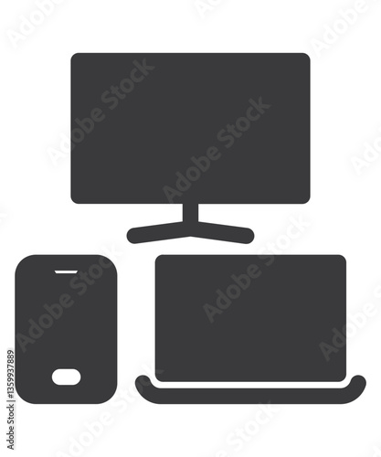 Responsive screens icon filled with color