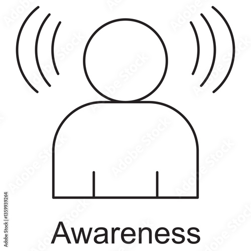 Awareness Icon, Enhancing Awareness for a Better Future, The Power of Awareness Unlocking Potential, vector