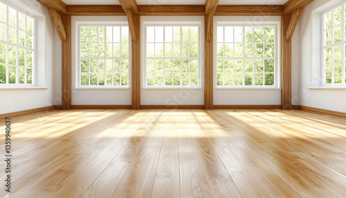 Wallpaper Mural Sunny Room with Large Windows Torontodigital.ca