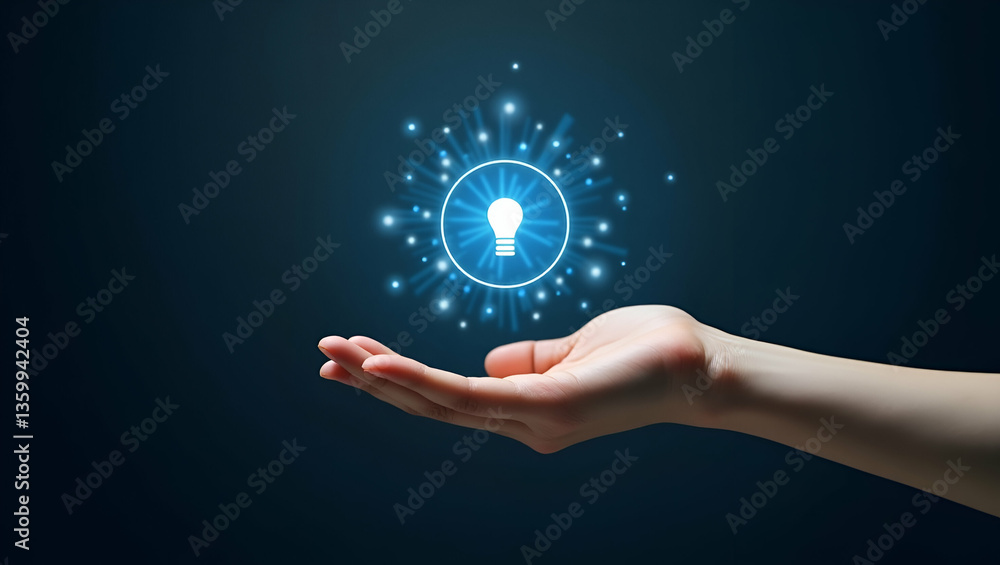 Flat Hand presenting holographic retention icon symbolizing sales retention in marketing within empty space background concept as A hand showcasing holographic retention icon representing sales retent Flat Hand presenting holographic retention icon symbolizing sales retention in marketing within empty space background concept as A hand showcasing holographic retention icon representing sales retent