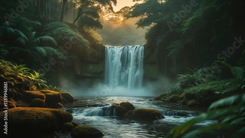 A waterfall in a rainforest reserve