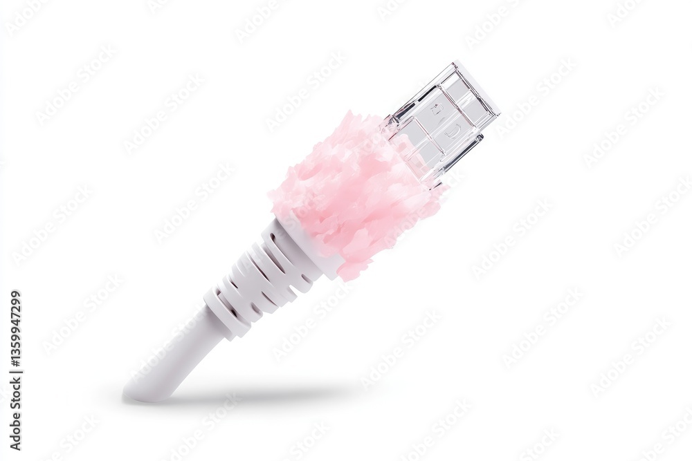 Pink-coated network connector Pink-coated network connector