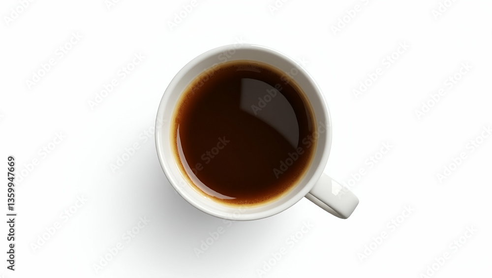 Freshly Brewed Strong Espresso in White Cup - Top View Photography Freshly Brewed Strong Espresso in White Cup - Top View Photography