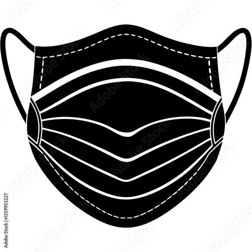 Face Mask Silhouette Vector