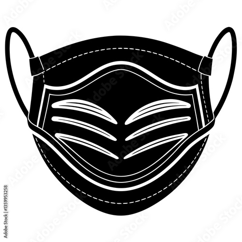 Face Mask Silhouette Vector
