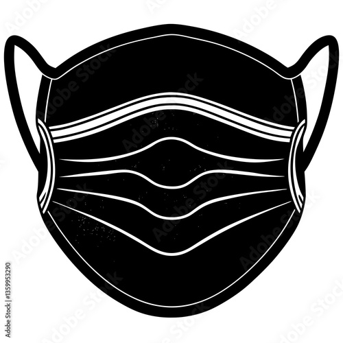 Face Mask Silhouette Vector