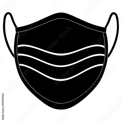 Face Mask Silhouette Vector