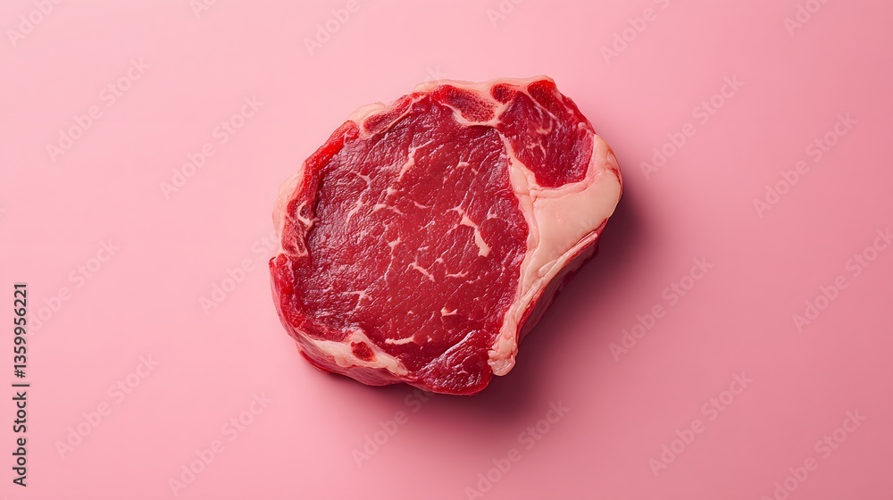 Obraz premium A photorealistic juicy meat steak with perfect grill marks for advertising or menu display
