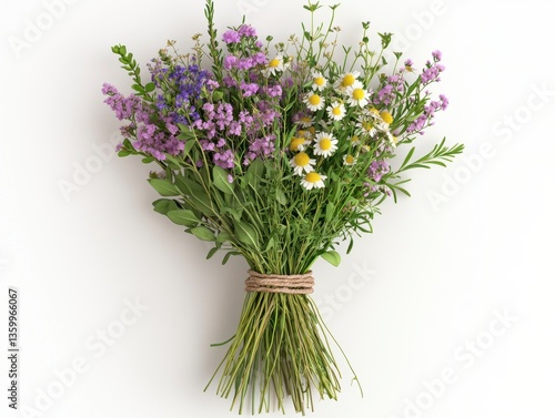 Wallpaper Mural Colorful Wild Herb and Flower Bundle Tied with Natural Twine Torontodigital.ca