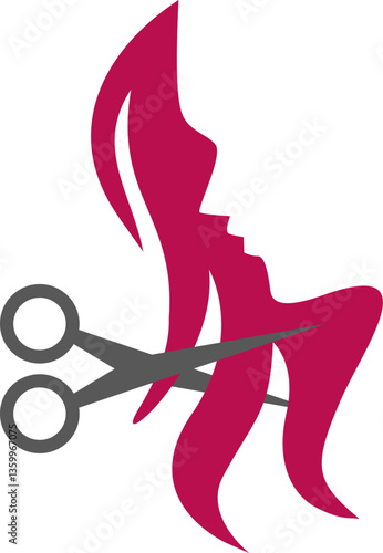 vector illustration of woman with long hair