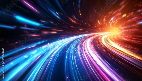 Abstract light trails, speed, energy