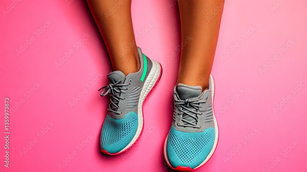 Modern Athletic Footwear on Vibrant Pink Backdrop Showcasing Style and Comfort Modern Athletic Footwear on Vibrant Pink Backdrop Showcasing Style and Comfort