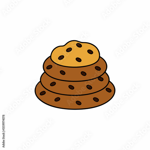 loaf of a stack of chocolate chip cookies