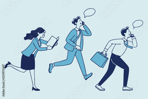 Workplace gossip, talking behind in the office, work bullying, chatter or rumor, rudeness voice or wrong information telling concept, business people gossip or talk behind colleagues in the office.