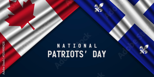 National patriots Day. Canada flag and more. Great for posters, banners, social media and more. Dark blue background.