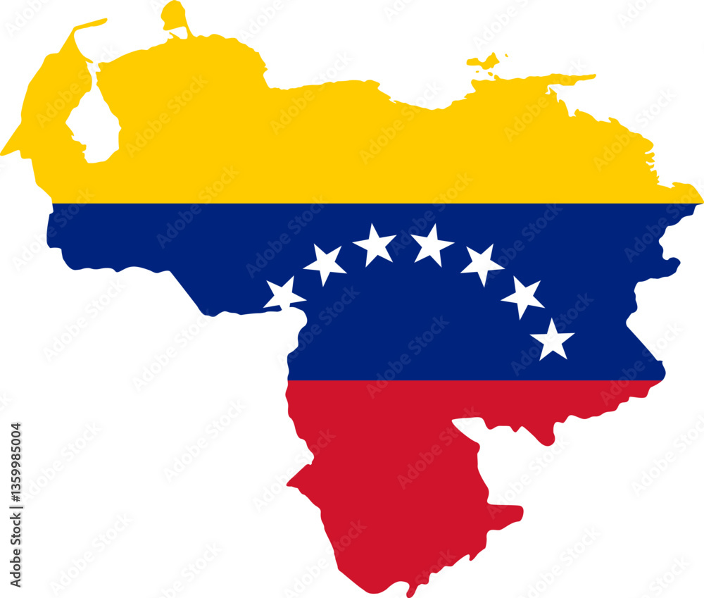 Fototapeta premium State borders the country Venezuela. Venezuela border. Map Venezuela. Map silhouette. Banner, poster template. Independence Day.