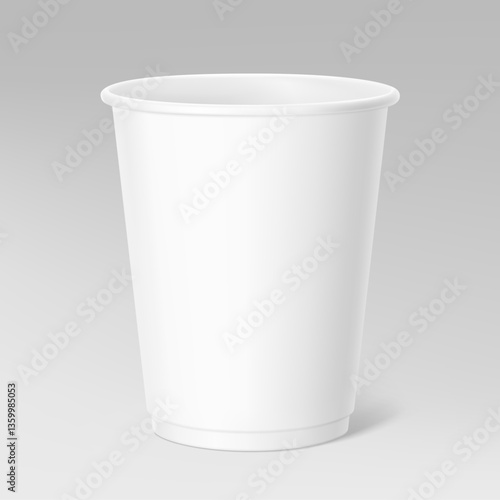 Wallpaper Mural Realistic blank paper cup mockup with double side wall. Coffee to go, take out mug. Vector illustration isolated on grey background. EPS10.	 Torontodigital.ca