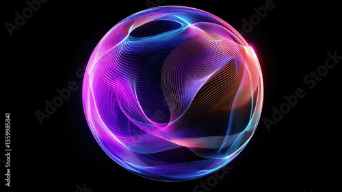 Futuristic 3D globe with vibrant neon energy waves symbolizing global connectivity.