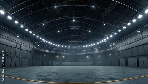Large empty room spherical hdri panorama for vr ar