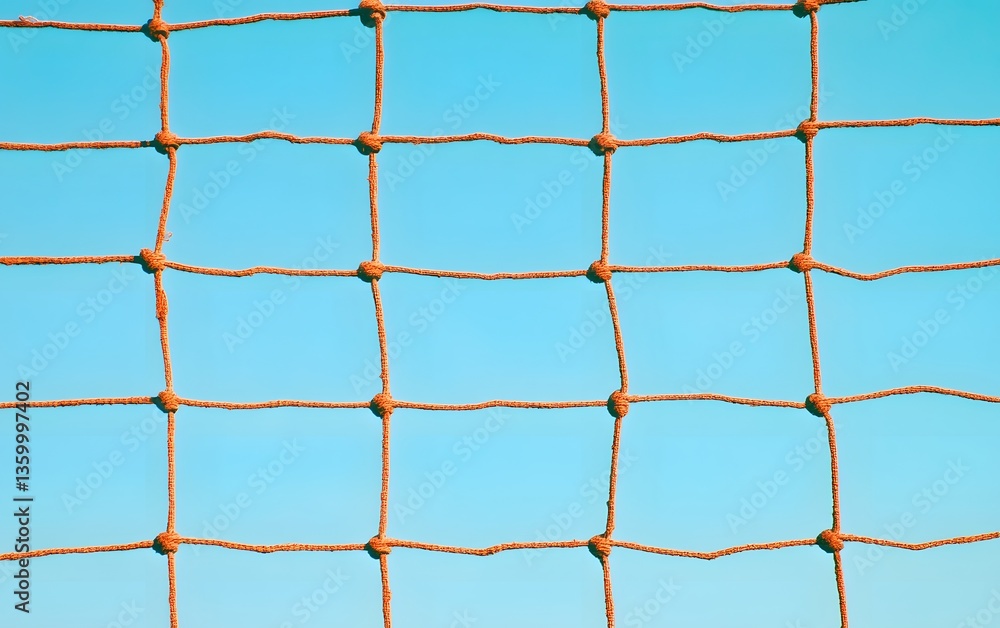 Fototapeta premium Abstract Netting Texture Against Blue Sky Background