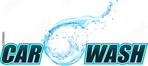 Car wash  blue color logo design.
