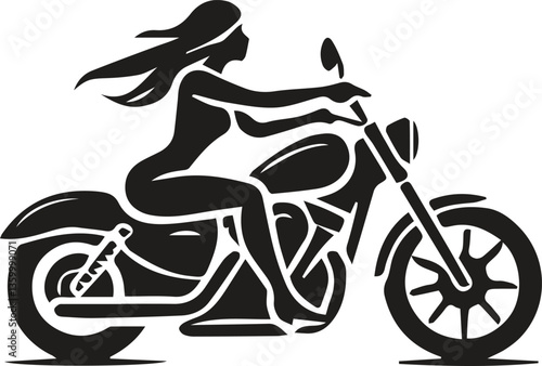 motorcycle vector illustration Black vintage motorcycle logo vector classic chopper bike on white background