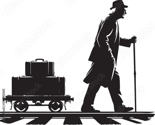 old man vector illustration