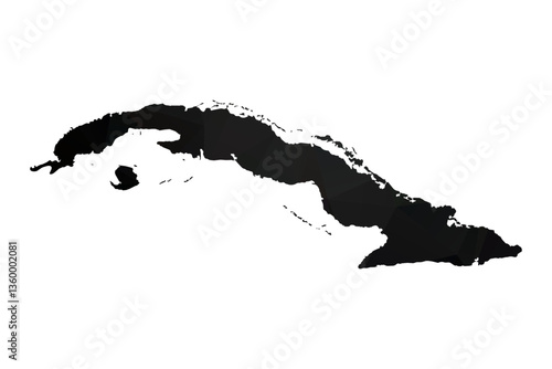 Abstract Polygon - Low Poly Color Black Cuba map. Vector Illustration eps10.	
