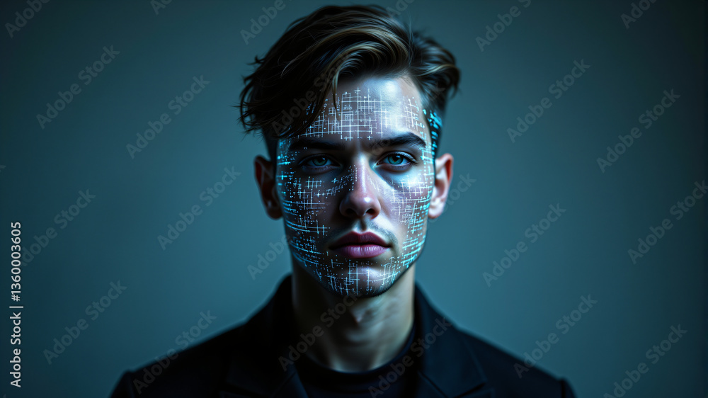 Futuristic Portrait with Digital Aesthetics Futuristic Portrait with Digital Aesthetics