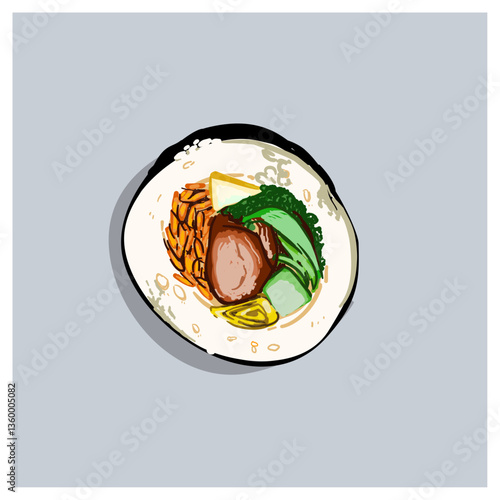 Gimbab vector illustration art