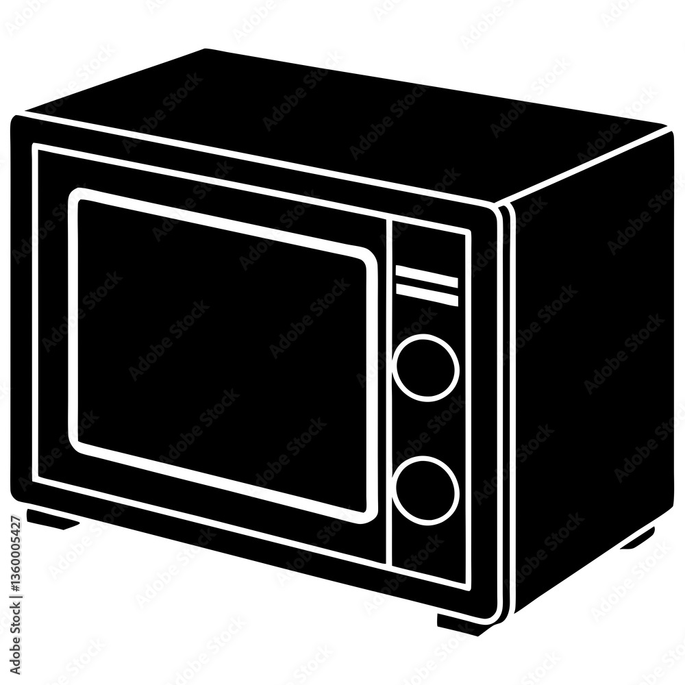 Fototapeta premium Microwave Oven Silhouette Vector