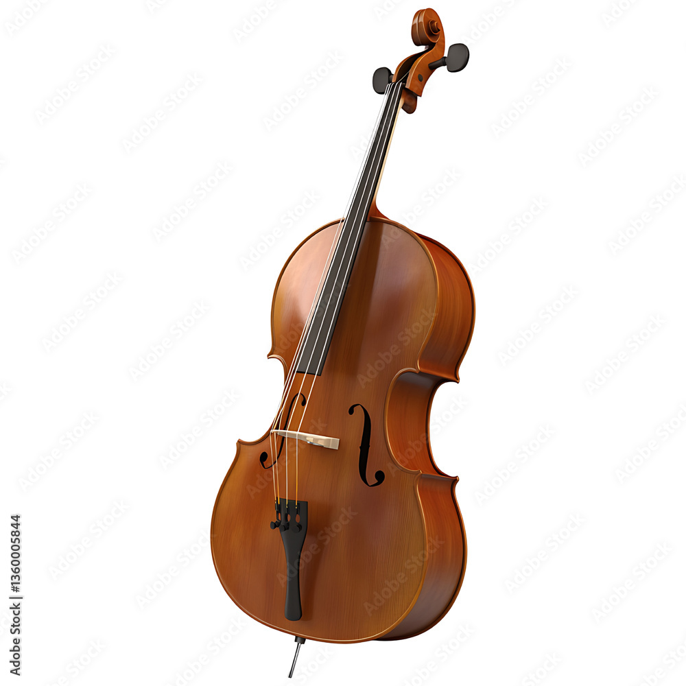 Professional classical cello with elegant strings and body, vertical orientation, high resolution photo Professional classical cello with elegant strings and body, vertical orientation, high resolution photo