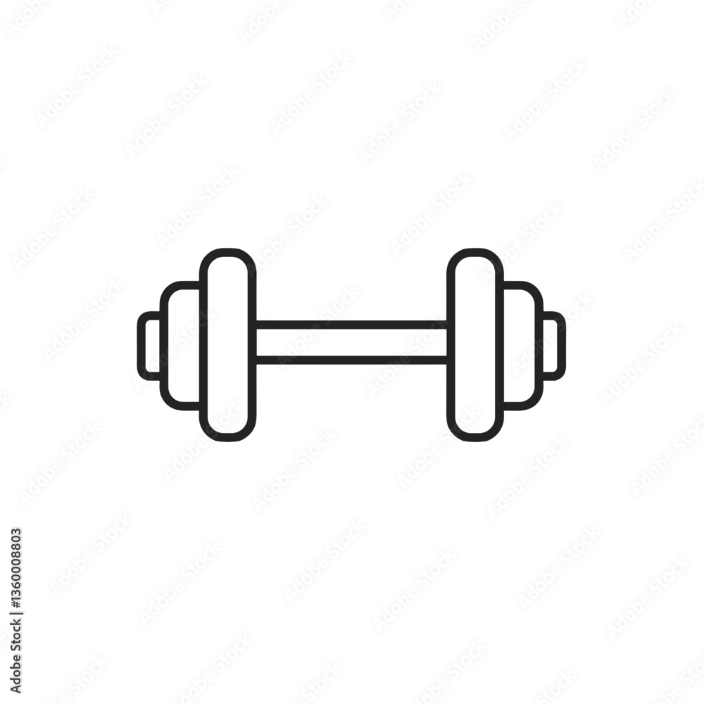 Dumbbell vector icon design on white background Dumbbell vector icon design on white background