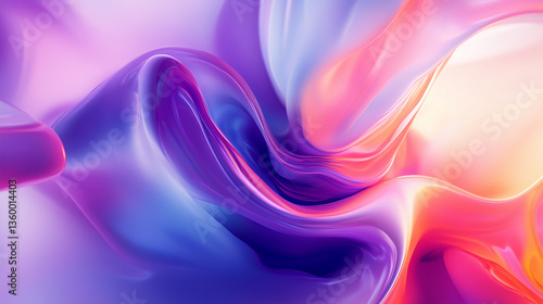 Wallpaper Mural Fluid Abstract Digital Art with Vibrant Color Transitions Torontodigital.ca