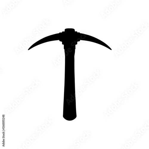 Pickaxe silhouette icon vector design.