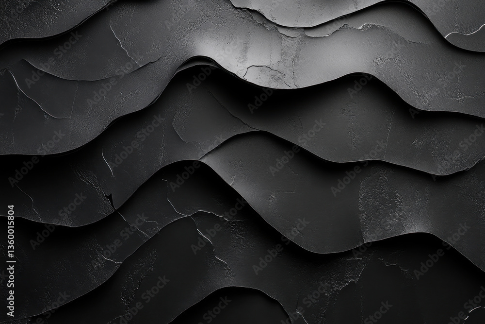Obraz premium Black and white wallpaper with waves design.